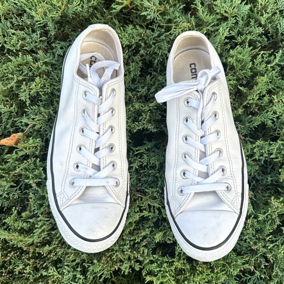 Converse Chuck Taylor All Star Unisex Low Top Leather Sneakers Size‎ M7 W9 White - Picture 3 of 13